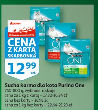 Auchan Karma dla kota sterilcat wołowina i pszenica purina one oferta
