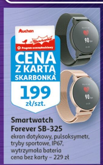 Auchan Smartwatch slim sb-325 czarny forever oferta