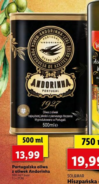 Lidl Portugalska oliwa z oliwek Andorinha oferta