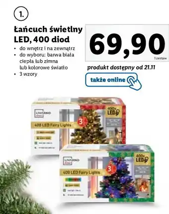 Lidl Łańcuch świetlny 400 led livarno home oferta