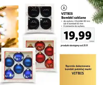 Lidl Bombki szklane dekorowane 6 cm vitbis oferta