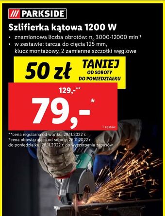 Lidl Szlifierka kątowa 1200 w parkside oferta