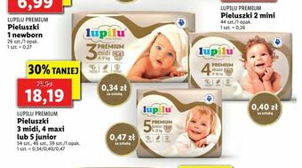 Lidl Pieluszki 3 midi, 4 maxi lub 5 junior oferta