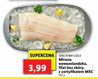 Miruna nowozelandzka, filet bez skóry, z certyfikatem MSC