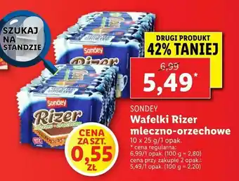 Lidl Wafelki Rizer mleczno-orzechowe oferta