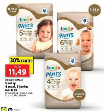 Lidl Pantsy 4 maxi, 5 junior lub 6 XL oferta