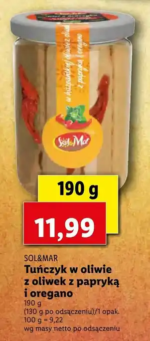 Lidl Tuńczyk w oliwie z oliwek z papryką i oregano oferta