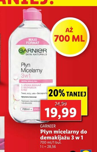 Lidl Płyn micelarny do demakijażu 3 w 1 oferta
