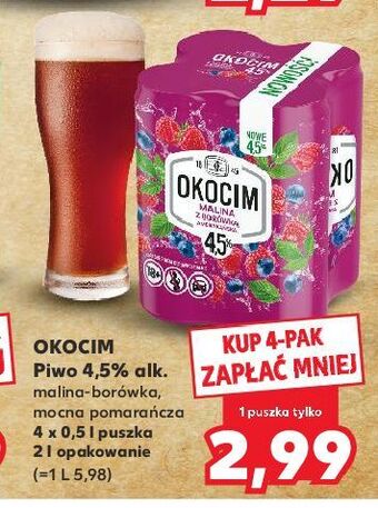 Kaufland Piwo okocim radler mocna pomarańcza oferta