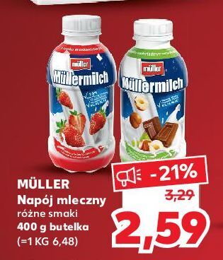 Kaufland Napój mleczny truskawkowy mullermilch oferta