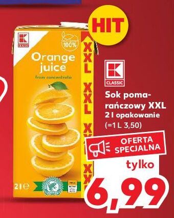 Kaufland Sok pomarańczowy xxl k-classic oferta