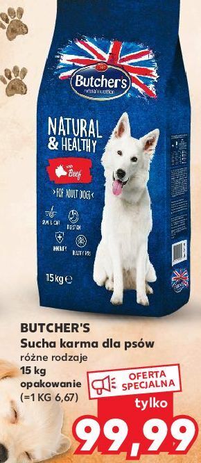 Kaufland Karma dla psa z wołowina butcher's natural & healthy oferta