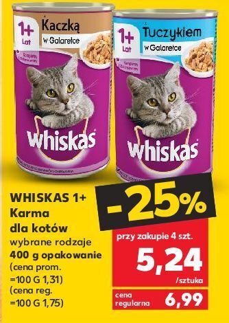 Kaufland Karma dla kota z tuńczykiem whiskas oferta