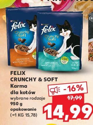 Kaufland Karma dla kota wołowina i kurczak z warzywami purina felix crunchy soft oferta