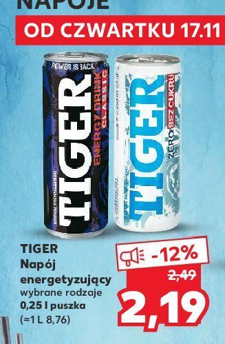 Kaufland Napój zero tiger energy drink oferta