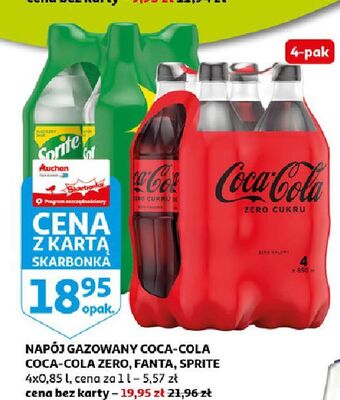 Auchan Napój coca-cola zero oferta