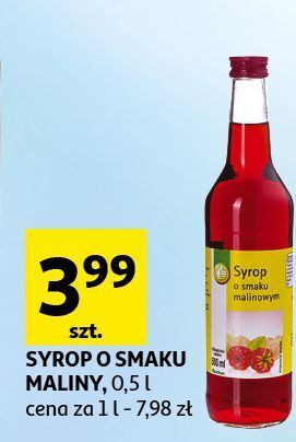 Auchan Syrop o smaku malinowym podniesiony kciuk oferta