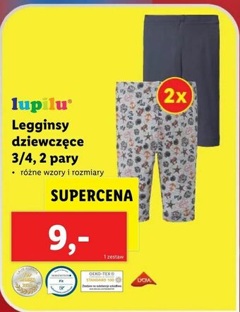 Lidl Legginsy dziewczęce 3/4 oferta
