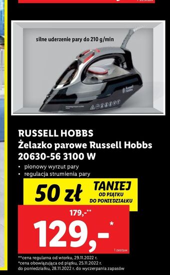 Lidl Żelazko power steam 20630-56 russell hobbs oferta
