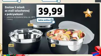 Lidl Miski ze stali nierdzewnej z pokrywkami oferta