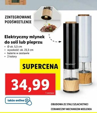 Lidl Elektryczny młynek do soli lub pieprzu oferta
