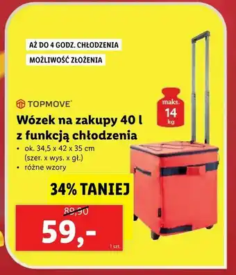 Wózek na zakupy 40 l z funkcją chłodzenia