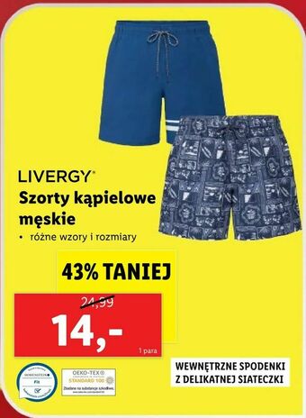 Lidl Szorty kąpielowe męskie oferta