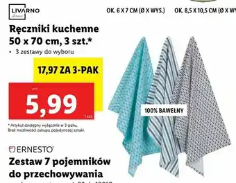 Lidl Ręczniki kuchenne 50 x 70 cm, 3 szt. oferta