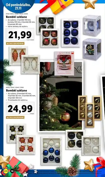 Lidl Bombki szklane dekorowane 80 mm vitbis oferta