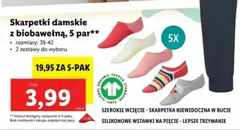 Lidl Skarpetki damskie z biobawełną, 5 par oferta