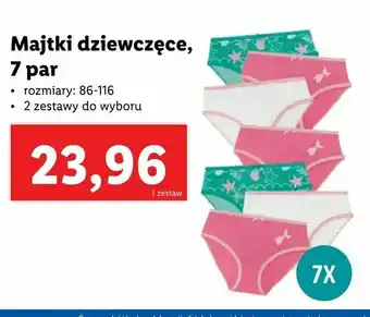 Lidl Majtki dziewczęce, 7 par oferta