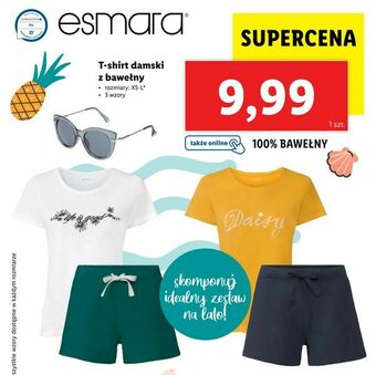 Lidl T-shirt damski z bawełny oferta