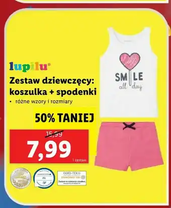 Lidl Zestaw dziewczęcy: koszulka + spodenki oferta