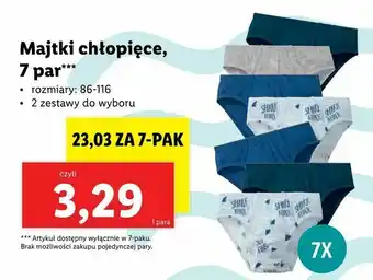 Lidl Majtki chłopięce oferta