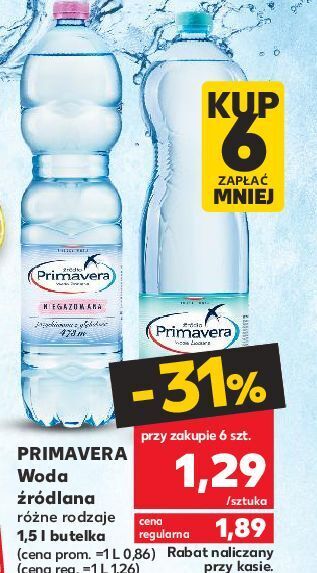 Kaufland Woda lekko gazowana primavera oferta