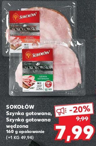 Kaufland Szynka gotowana wędzona sokołowska sokołów oferta