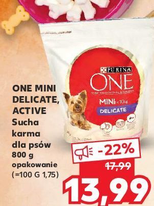 Kaufland Karma dla psa active mini kurczak i ryż purina one oferta