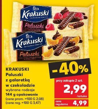 Kaufland Paluszki w czekoladzie z galaretką malinową krakuski oferta