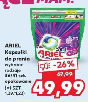 Kaufland Kapsułki do prania color&style ariel all in 1 oferta