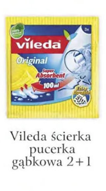 Vileda ścierka pucerka gąbkowa 2+1