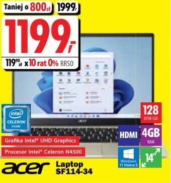 Media Expert acer laptop sf114-34 oferta