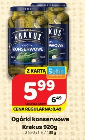 Delfin krakus ogórki konserwowe 920g oferta