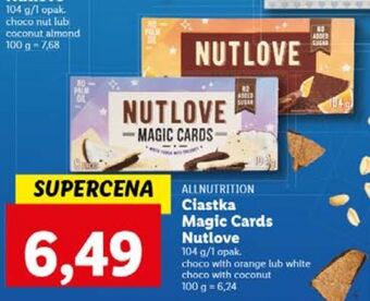 Lidl Ciastka nutlove magic cards choco with orange allnutrition oferta