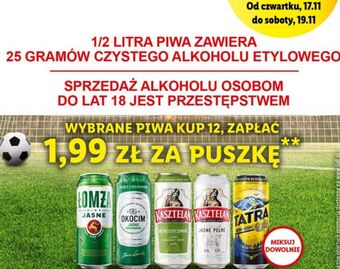Lidl Piwo łomża jasne (dawniej export) oferta