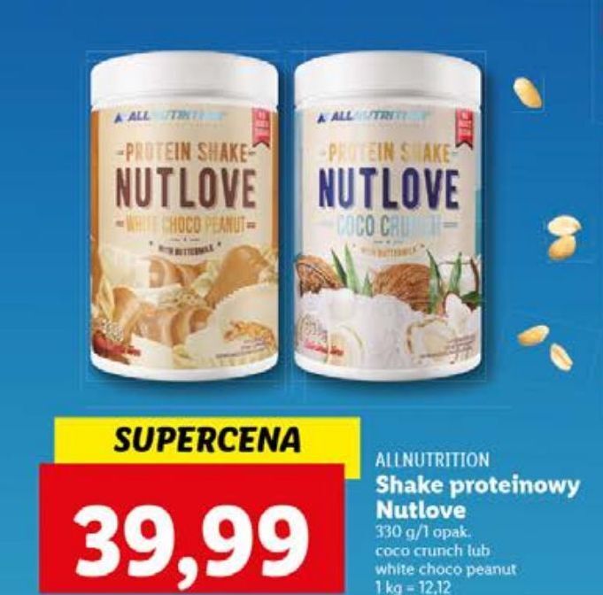 Promocja Protein shake nutlove white choco peanut allnutrition w Lidl