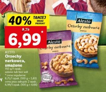 Lidl Orzechy nerkowca bez soli alesto oferta