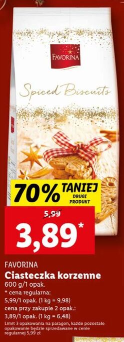 Lidl Ciasteczka korzenne favorina oferta