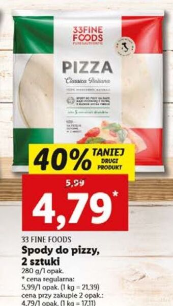 Lidl Spód do pizzy 33 fine foods oferta