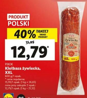 Lidl Kiełbasa  żywiecka pikok oferta