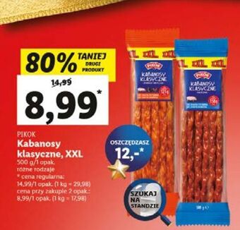Lidl Kabanosy wieprzowe pikok oferta